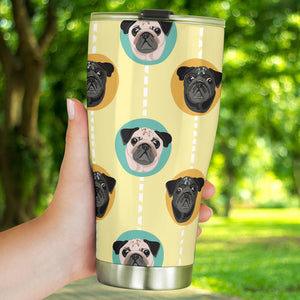 Pug Head Pattern Tumbler