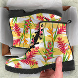 Heliconia Pattern Leather Boots