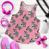 Zebra Head Pattern Women Racerback Tank Top