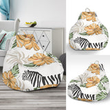 Zebra Hibiscus Pattern Bean Bag Cover