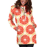 Sliced Grapefruit Pattern Women Hoodie Dress