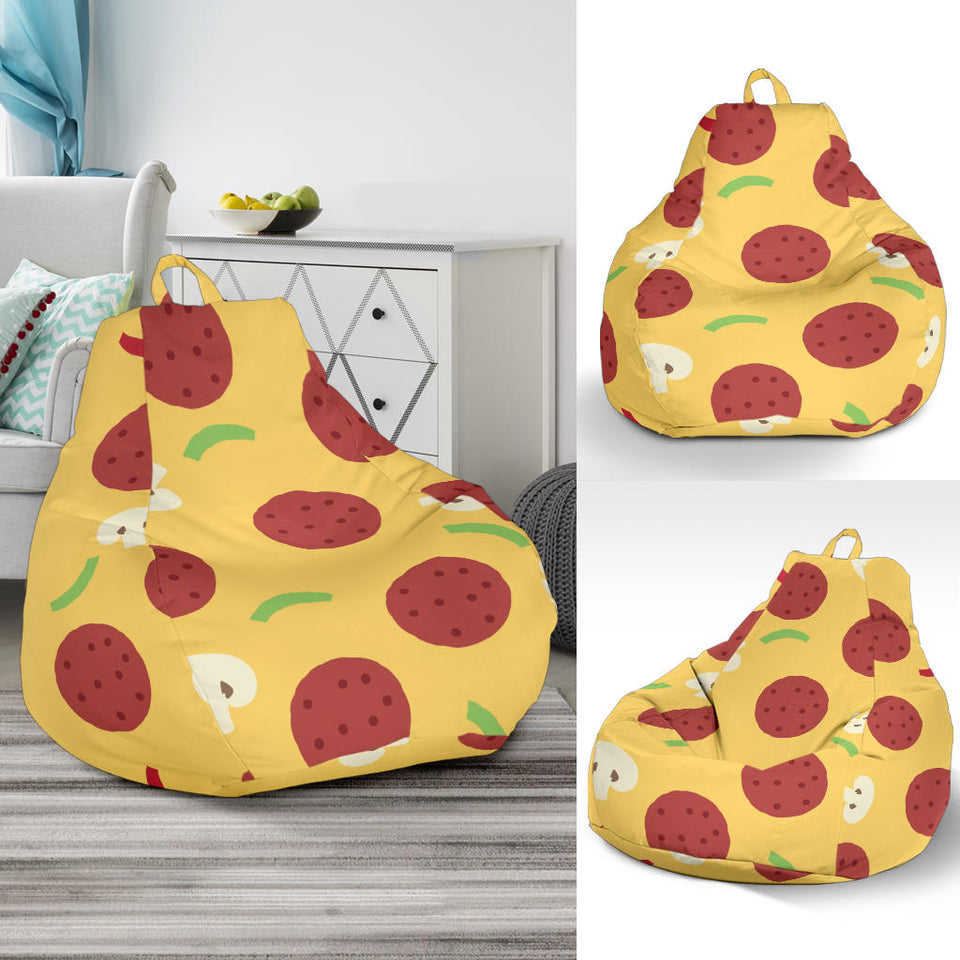 Pizza Salami Mushroom Texture Pattern Bean Bag Cover