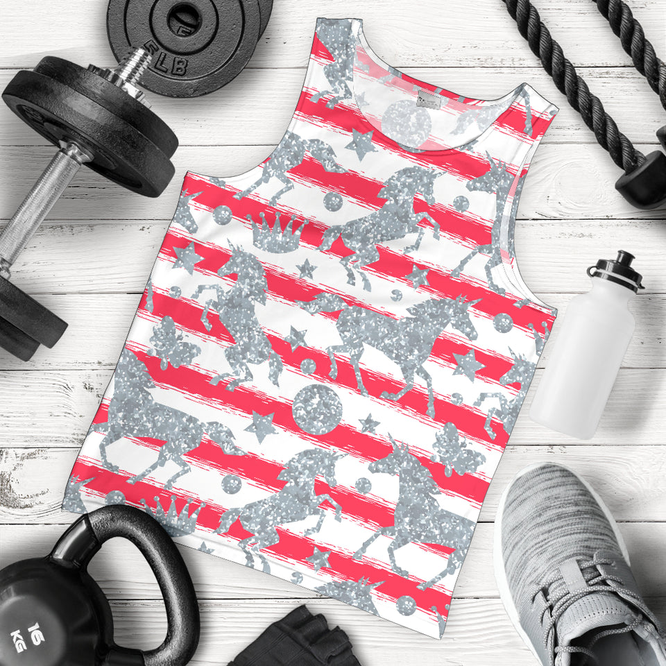 Unicorn Silver Pattern Men Tank Top