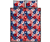 USA Star Hexagon Pattern Quilt Bed Set