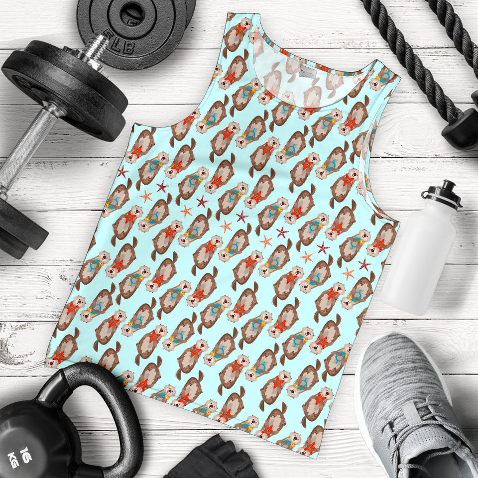 Otter Pattern Background Men Tank Top