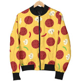 Pizza Salami Mushroom Texture Pattern Men Bomber Jacket