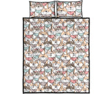 Shiba Inu Pattern Quilt Bed Set