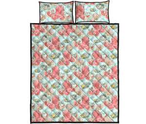 Octopus Fish Shell Pattern Quilt Bed Set