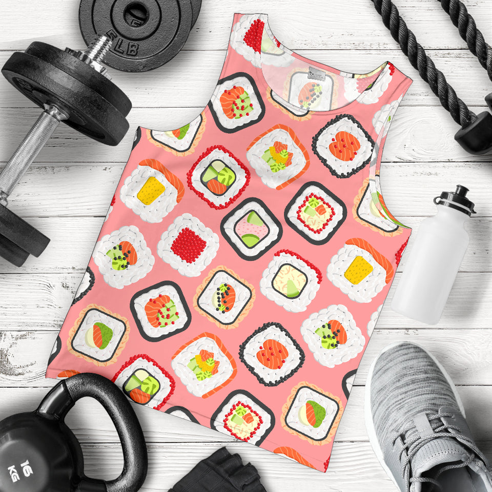 Sushi Roll Pattern Men Tank Top