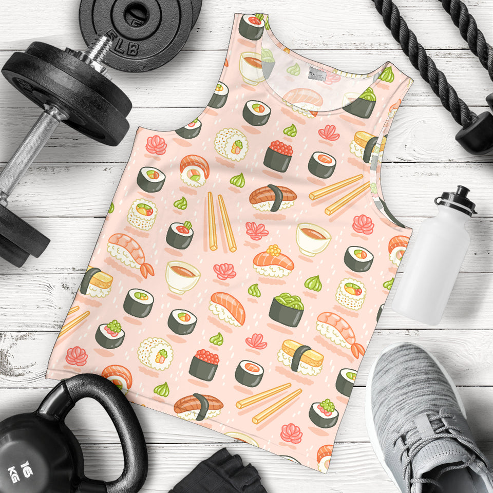 Sushi Pattern Background Men Tank Top