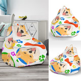 Shiba Inu Paw Bone Pattern Bean Bag Cover