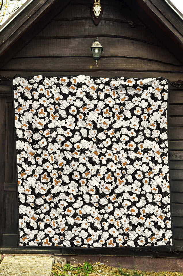 Popcorn Pattern Print Design 02 Premium Quilt