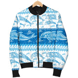 Dolphin Tribal Pattern Ethnic Motifs Men Bomber Jacket