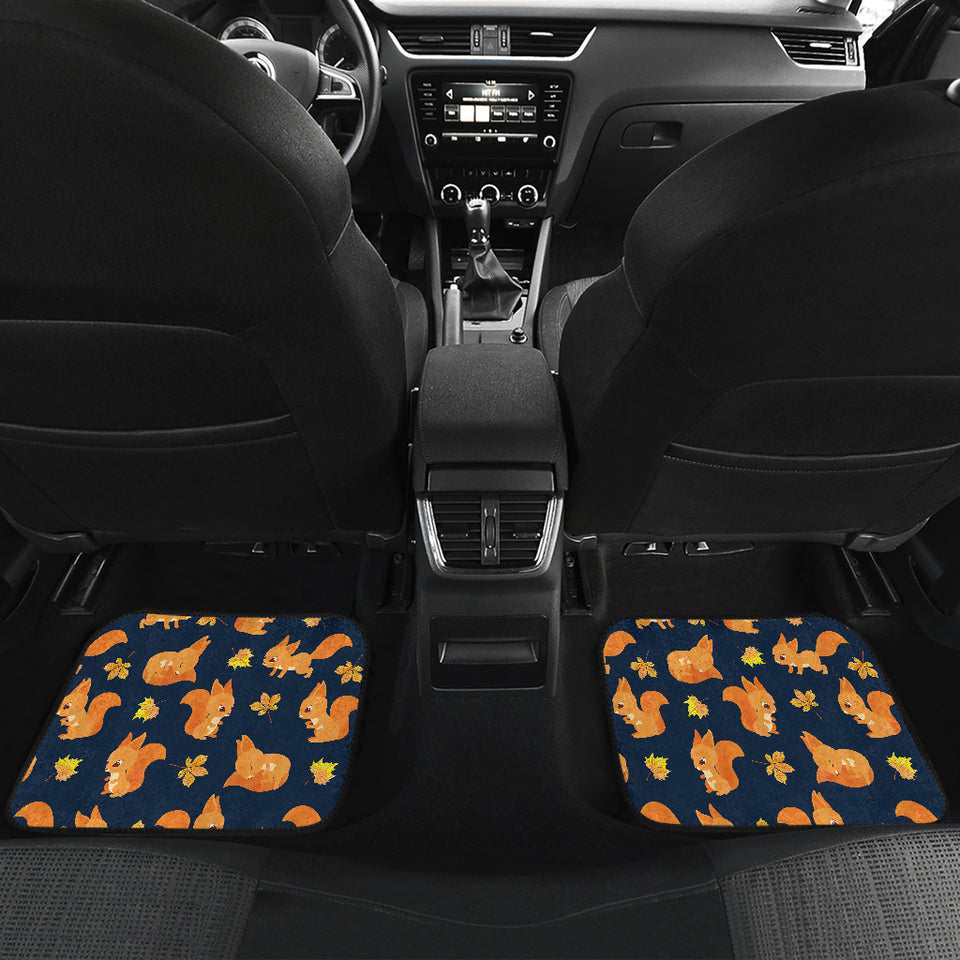 Squirrel Pattern Print Design 05 Front and Back Car Mats