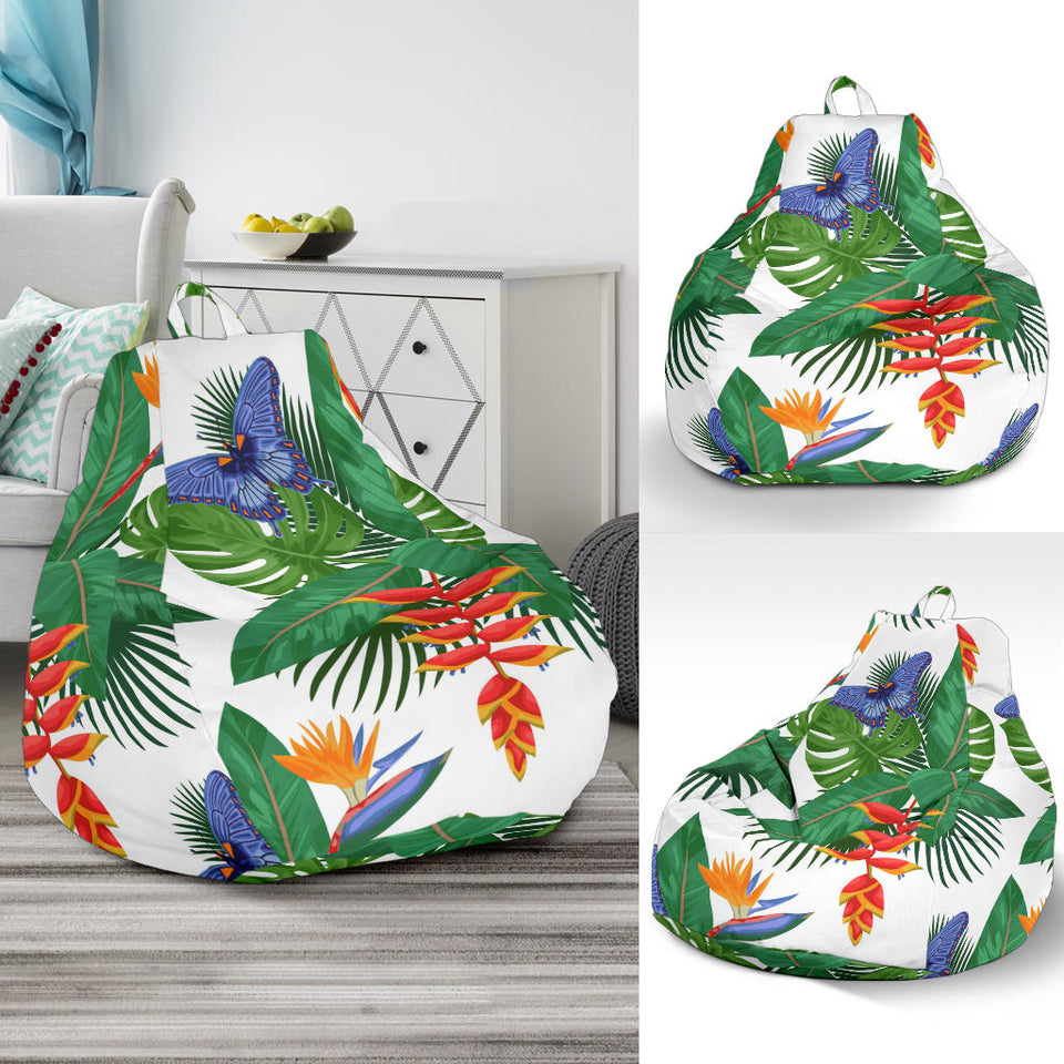 Heliconia Butterfly Leaves Pattern Bean Bag Cover