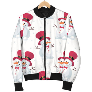 Cute Snowman Pattern Men Bomber Jacket