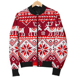 Snowman Sweater Printed Pattern Men Bomber Jacket