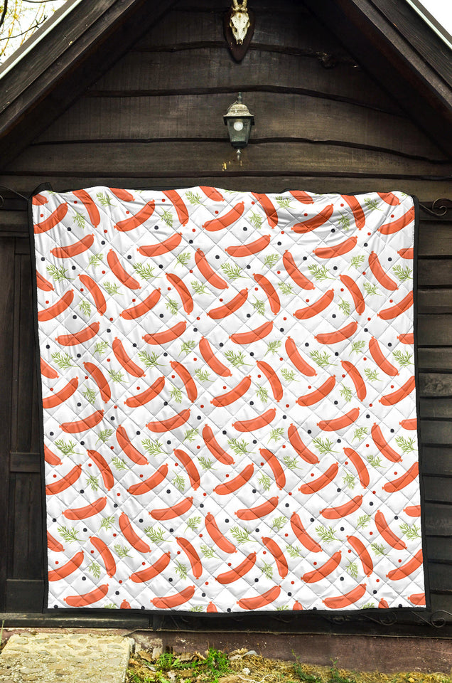 Sausage Pattern Print Design 03 Premium Quilt