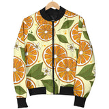 Sliced Orange Leaves  Pattern Men Bomber Jacket