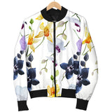 Orchid Pattern Background Men Bomber Jacket