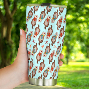 Otter Pattern Background Tumbler