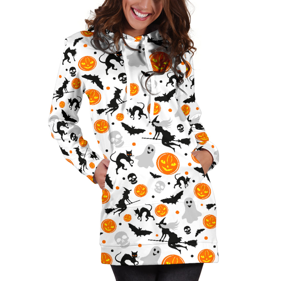 Halloween Pattern Women Hoodie Dress