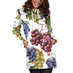 Grape Pattern Women Hoodie Dress