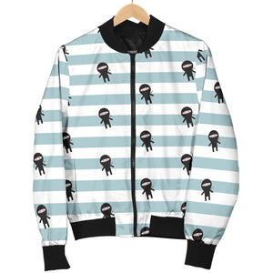 Ninja Pattern Stripe Background Men Bomber Jacket