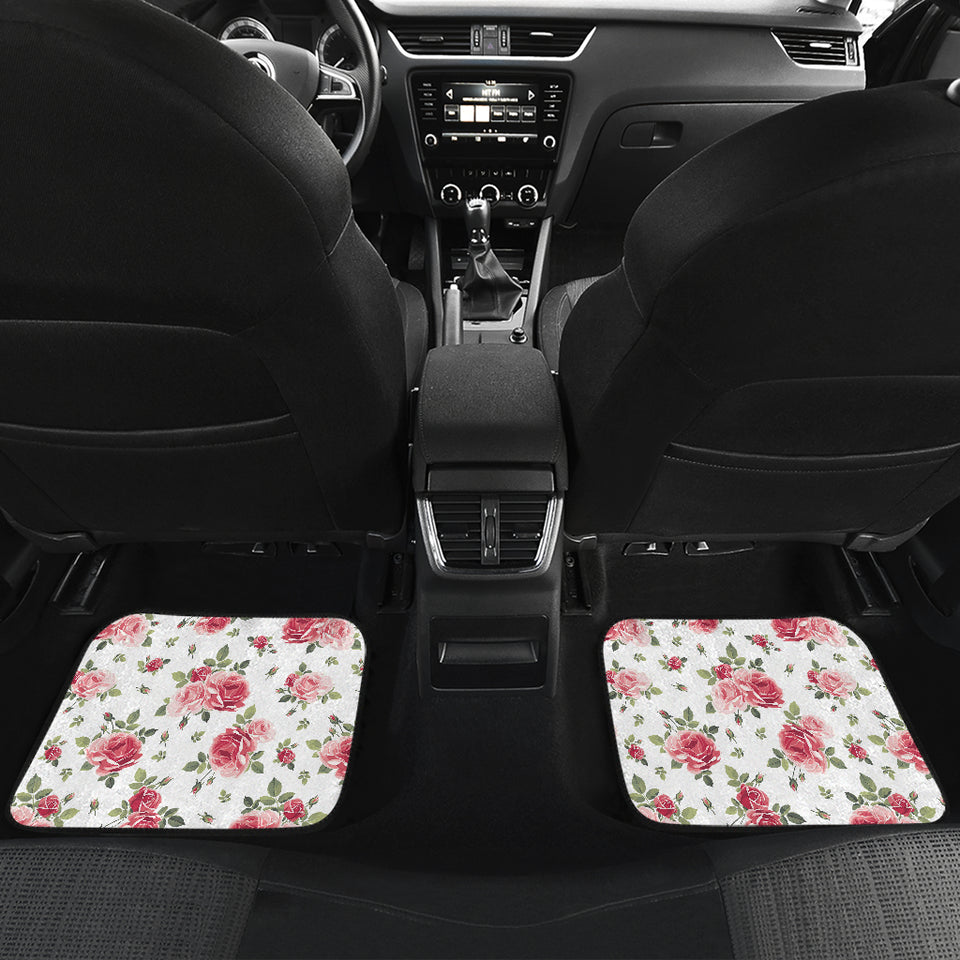 Rose Pattern Print Design 02 Front and Back Car Mats