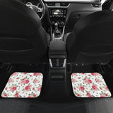 Rose Pattern Print Design 02 Front and Back Car Mats