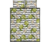 Guava Pattern Stripe background Quilt Bed Set