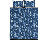 Seahorse Shell Pattern Quilt Bed Set