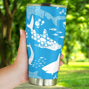 Shark Pattern Blue Theme Tumbler