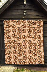 Pretzels Pattern Print Design 02 Premium Quilt