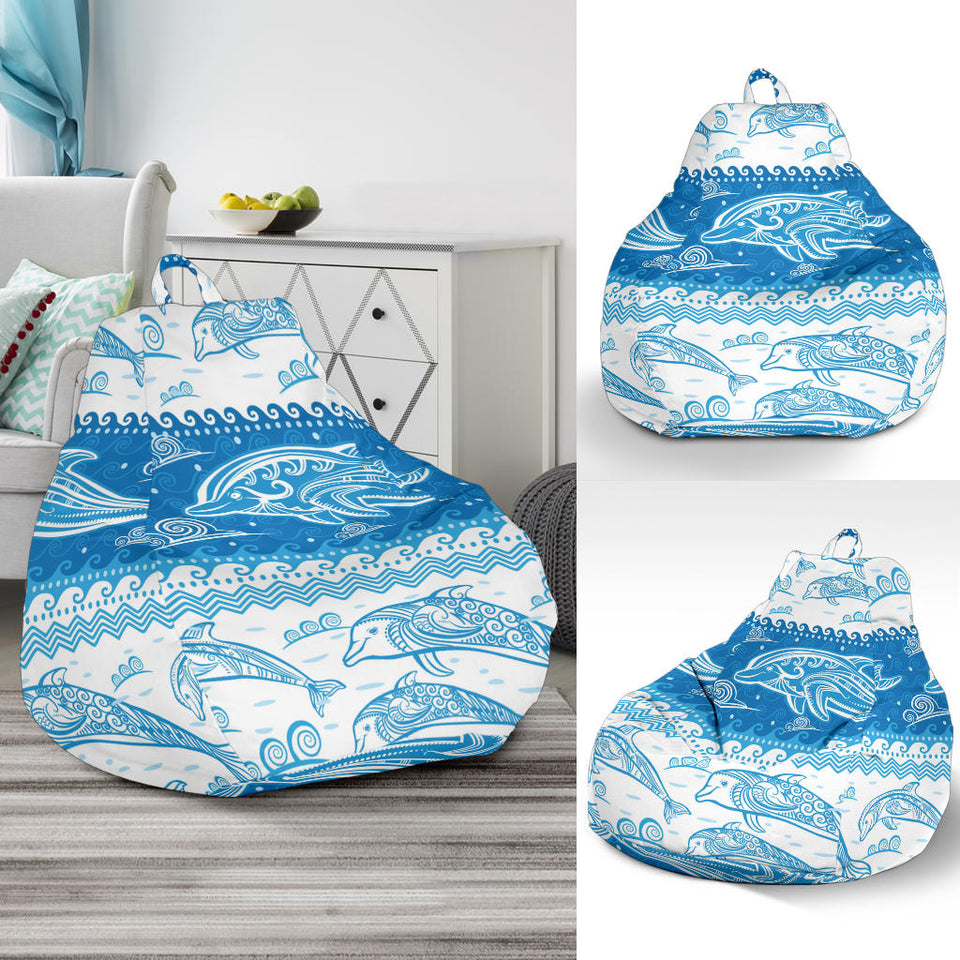 Dolphin Tribal Pattern Ethnic Motifs Bean Bag Cover