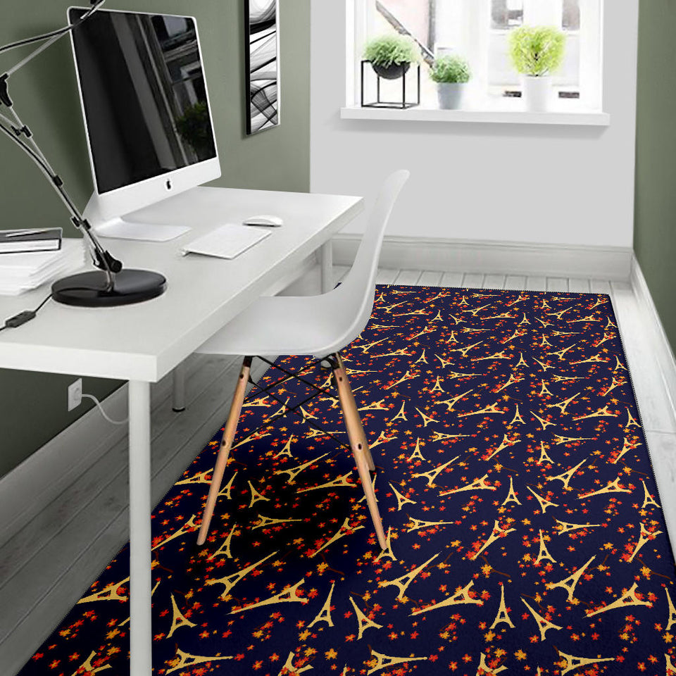 Eiffel Tower Pattern Print Design 02 Area Rug