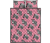 Zebra Head Pattern Quilt Bed Set