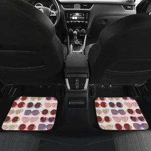 Sun Glasses Pattern Print Design 04 Front and Back Car Mats