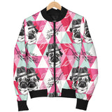 Pug Pattern Women Bomber Jacket