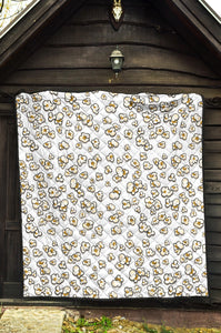 Popcorn Pattern Print Design 04 Premium Quilt