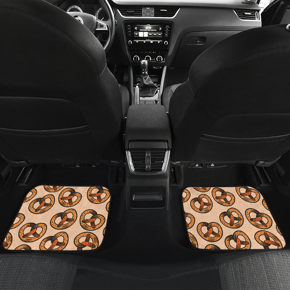 Pretzels Pattern Print Design 02 Front and Back Car Mats