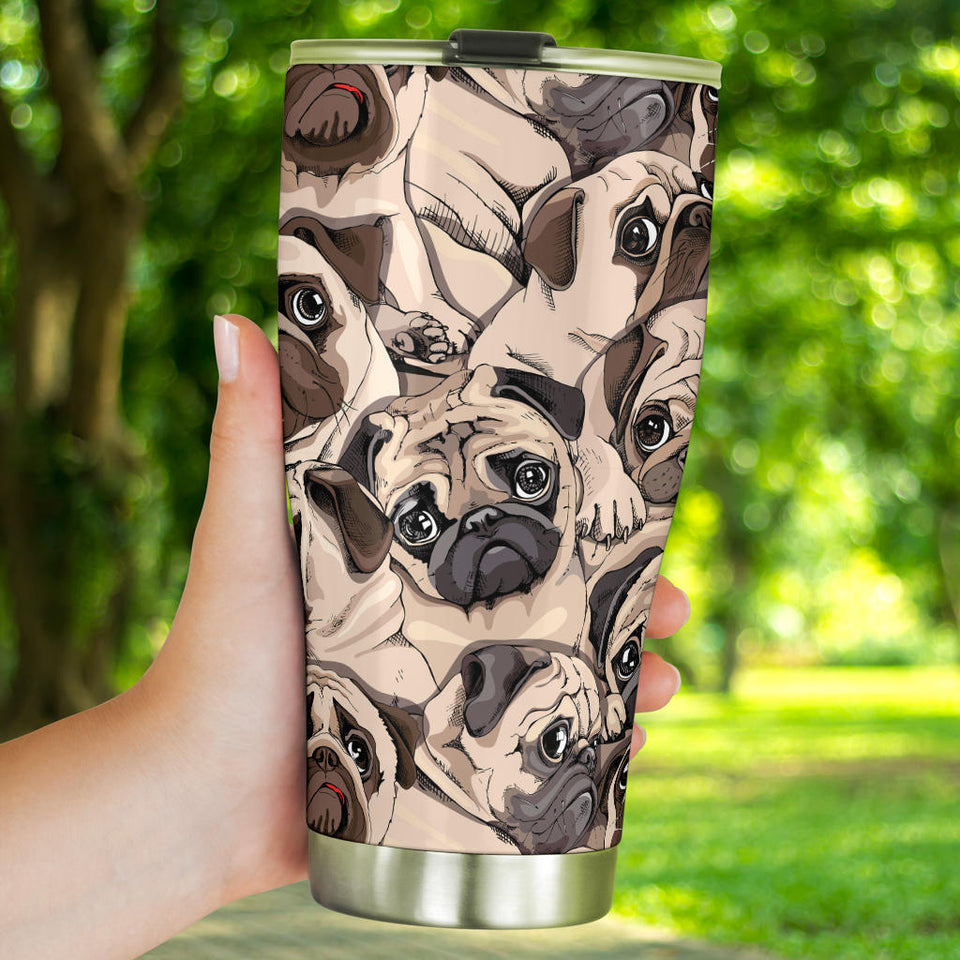 Pug Pattern Background Tumbler