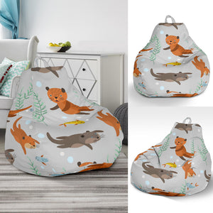 Swimming Fish Otter Pattern Bean Bag Cover