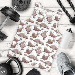 Sea Lion Pattern Background Men Tank Top