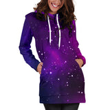 Pink Space Galaxy Pattern4 Women Hoodie Dress