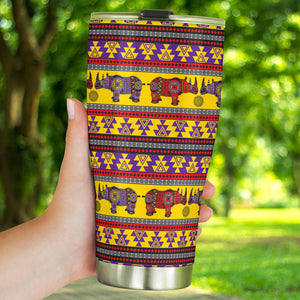 Rhino African Afro Dashiki Adinkra Kente Ethnic Motifs Tumbler