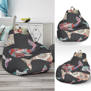 Whale Flower Tribal Pattern Bean Bag Cover