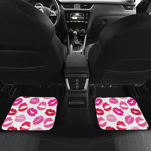 Lips Pattern Print Design 05 Front and Back Car Mats