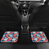 Hibiscus Pattern Print Design 05 Front and Back Car Mats