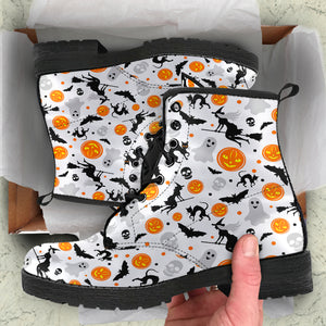 Halloween Pattern Leather Boots